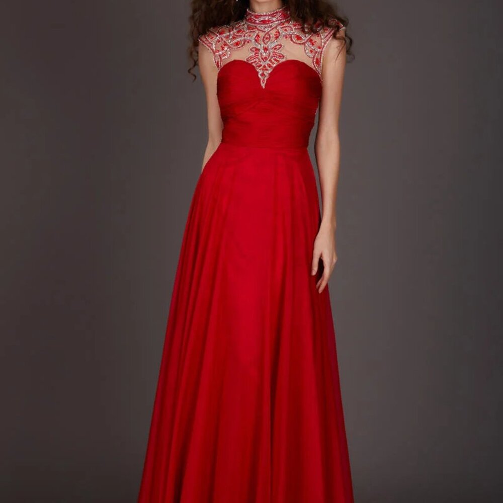 Red 12 Angela and Alison Long Prom Dress 61169 New